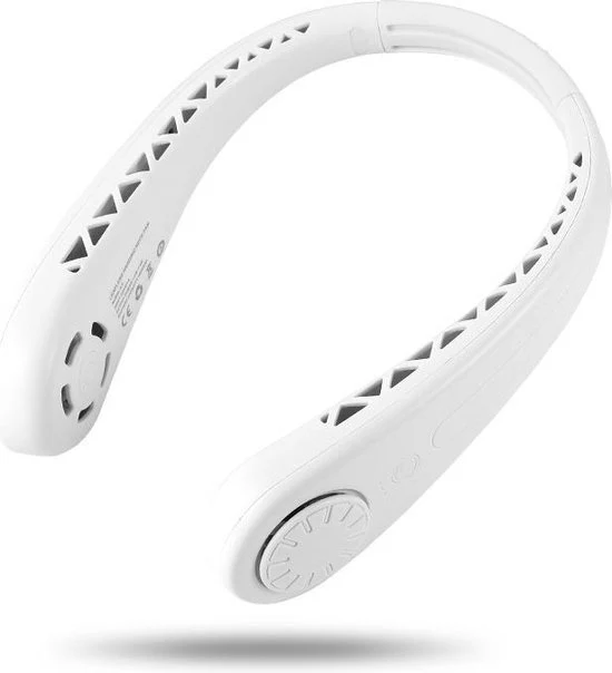 Draagbare nek ventilator – USB – Werkt tot wel 6 uur met volle batterij lading – Wit
