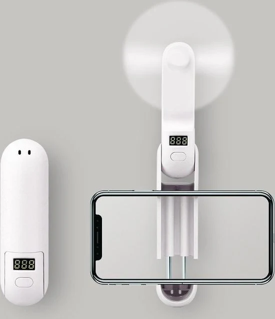 TDR – 3 in 1 ( lostaande hand ventilator, in combinatie met mobiel, en als Powerbank –  1200 mAh