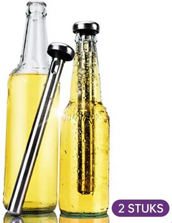 Set van 2 RVS Drinkkoeler Staven: Houd je drankjes snel en langdurig koud, perfect voor feestjes en BBQ’s