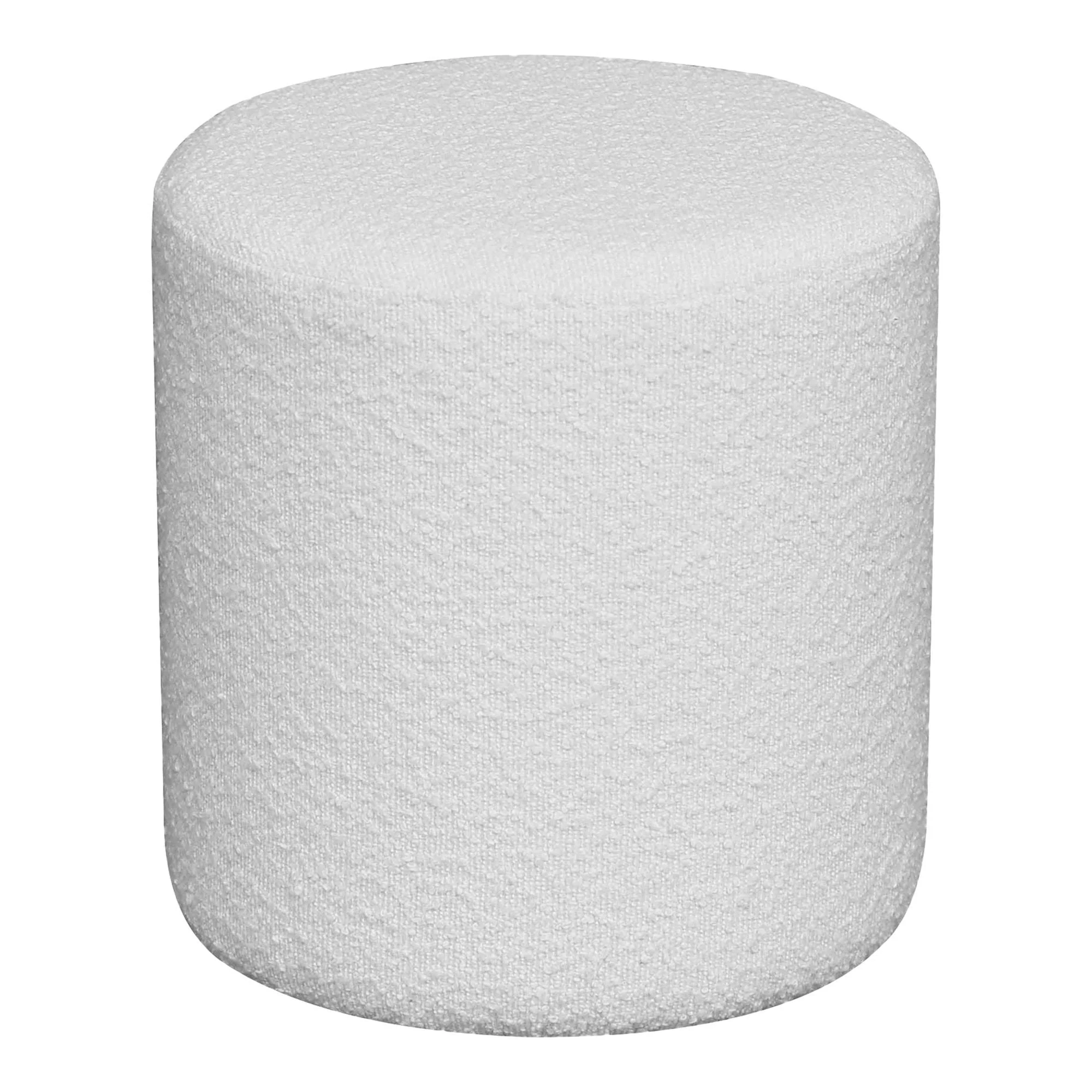 Avon Poef – ø34 – Wit Bouclé