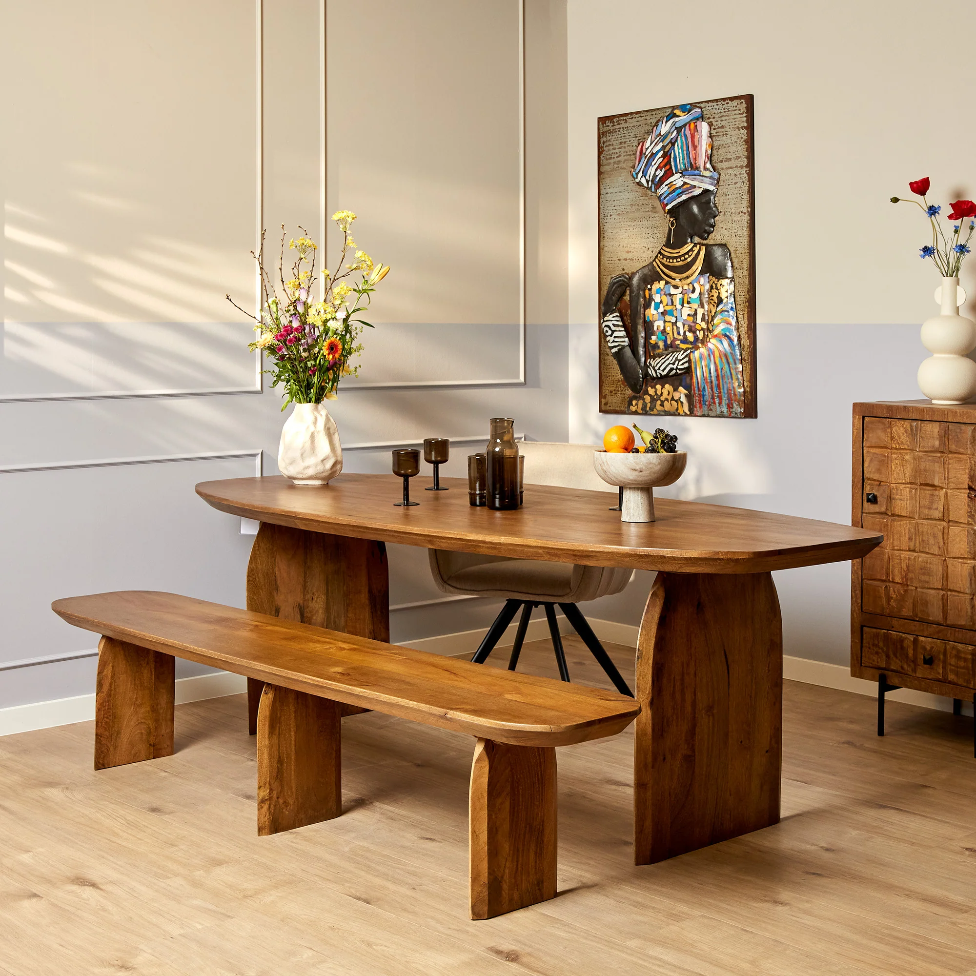 Starfurn eetkamerbank Tense – bruin – 38x180x45cm