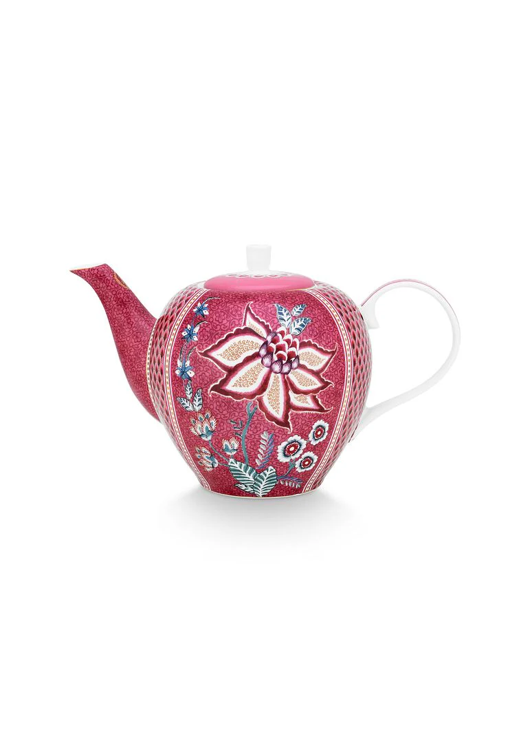 Pip Studio Flower Festival Theepot – Servies – Theekan – Donkerroze –