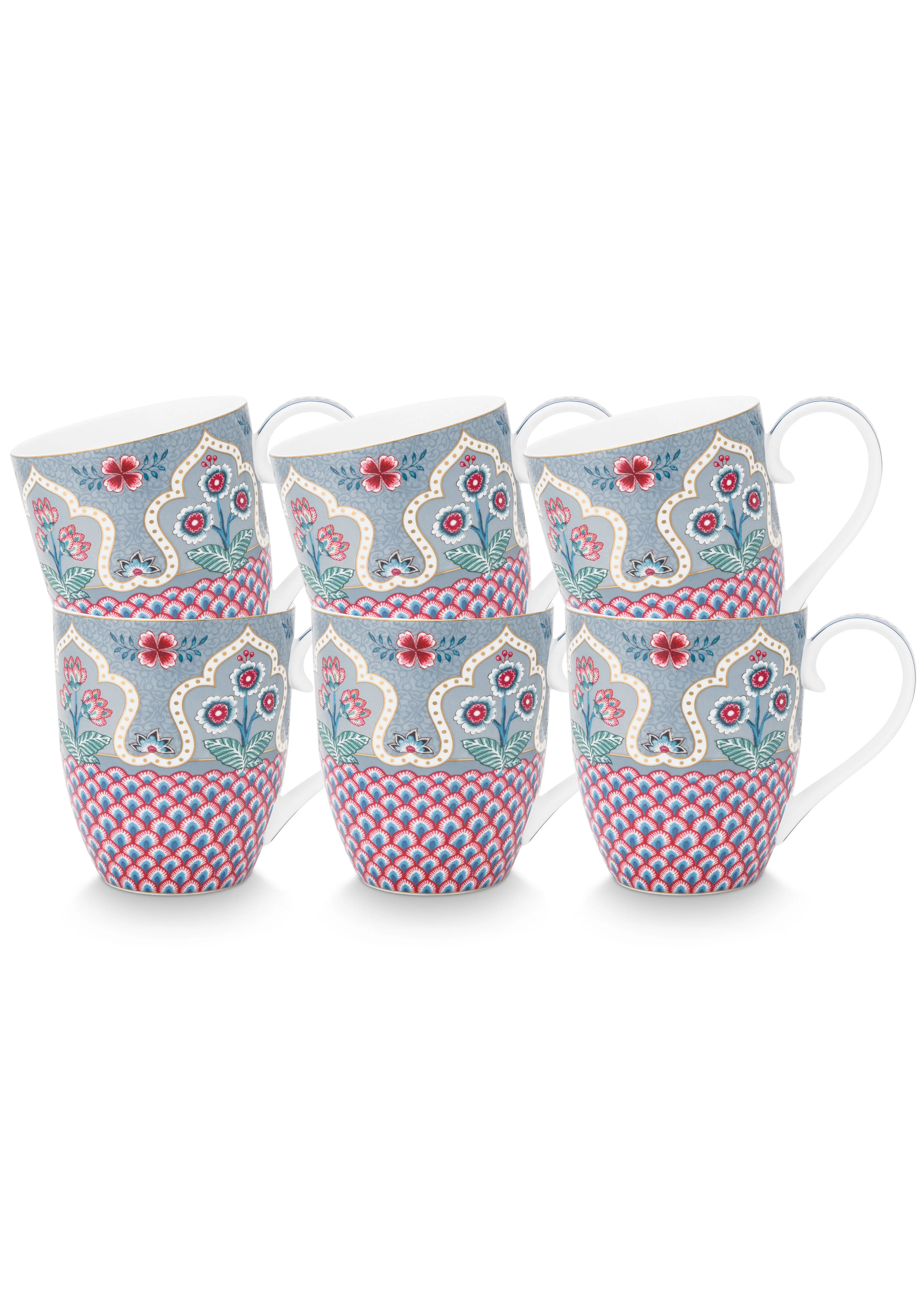 Pip Studio – Flower Festival Mokken – Servies set van 6 – 450ml