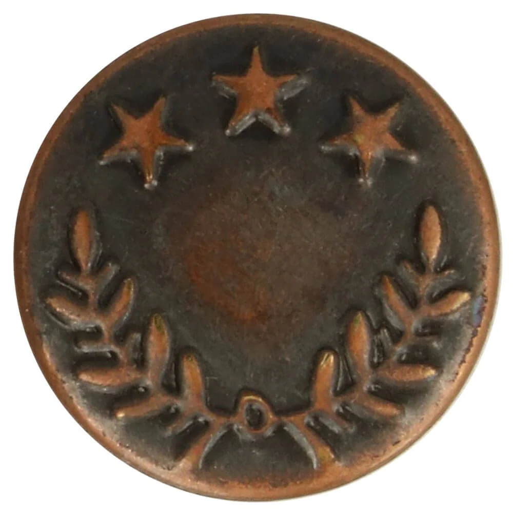 Jeansknopen Oud Koper 17 mm 5 stuks