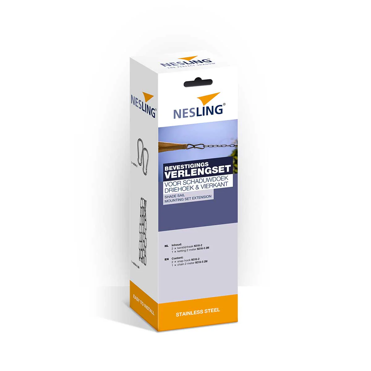 Nesling bevestiging verlenging set schaduwdoek