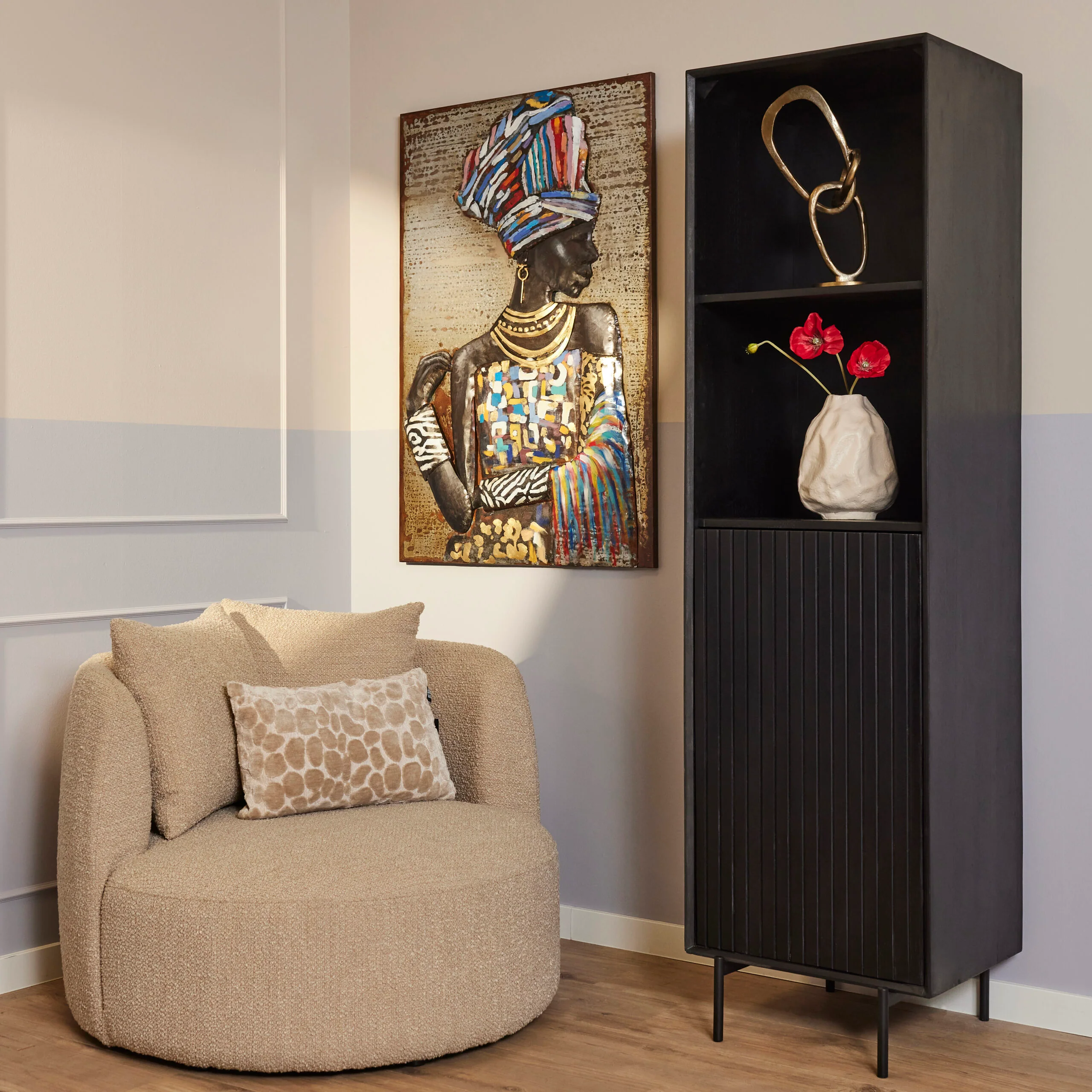 Starfurn boekenkast Madison – zwart – 45x55x200cm