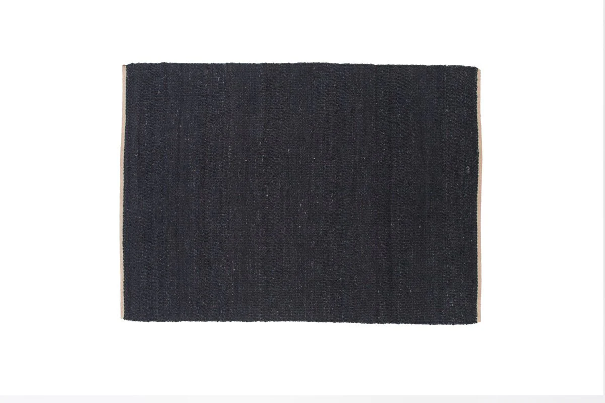 Rebellenclub Vloerkleed Yani – zwart jute – 240 x 170 cm