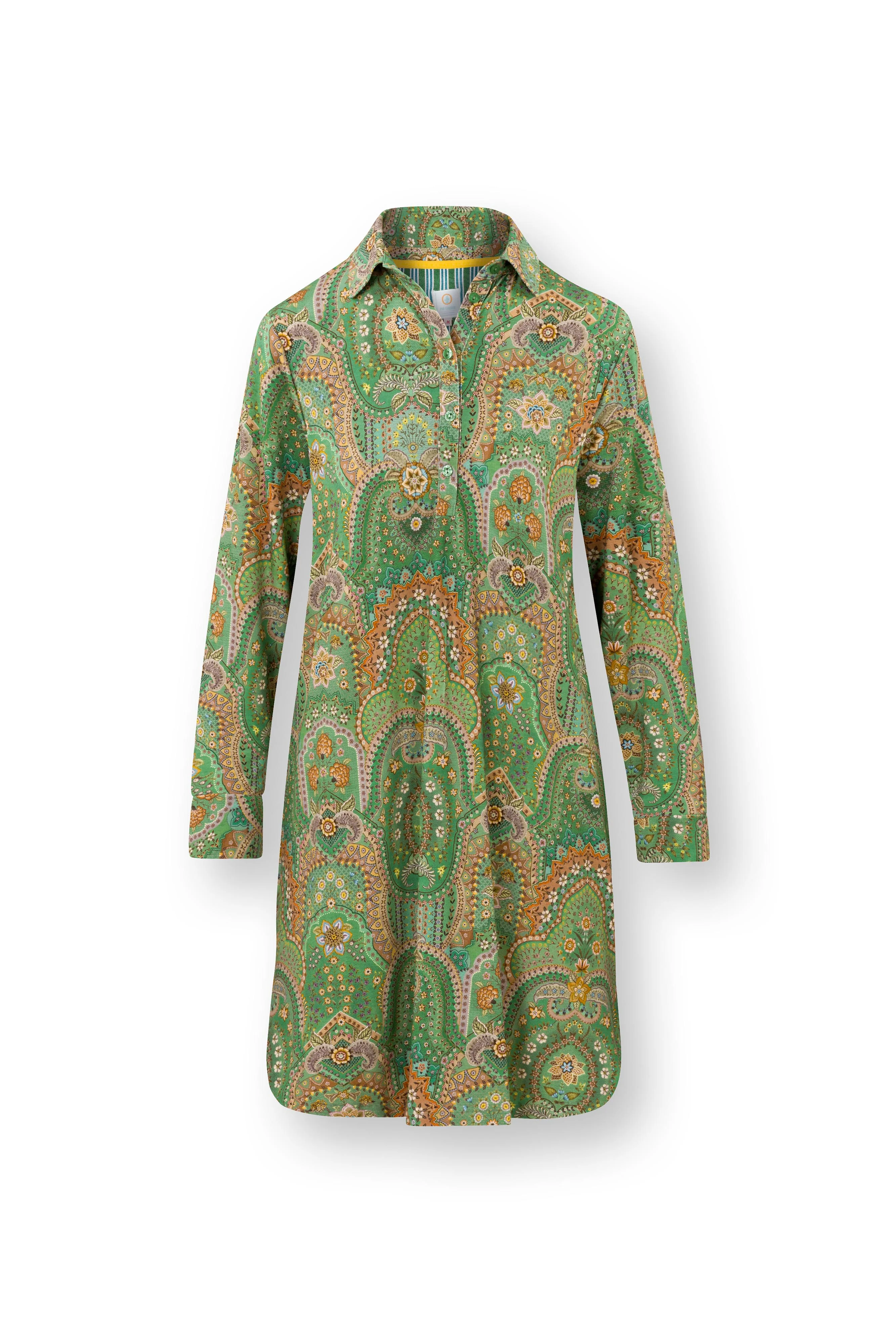 Pip Studio – Daaltje Nachthemd Lange Mouw Dames – Jabali – Groen – M