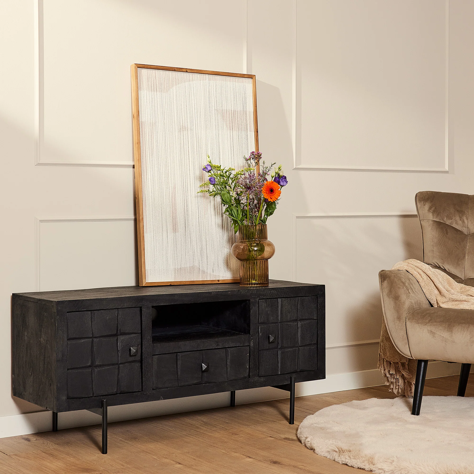 Starfurn tv meubel Brandy – zwart – 40x120x55cm
