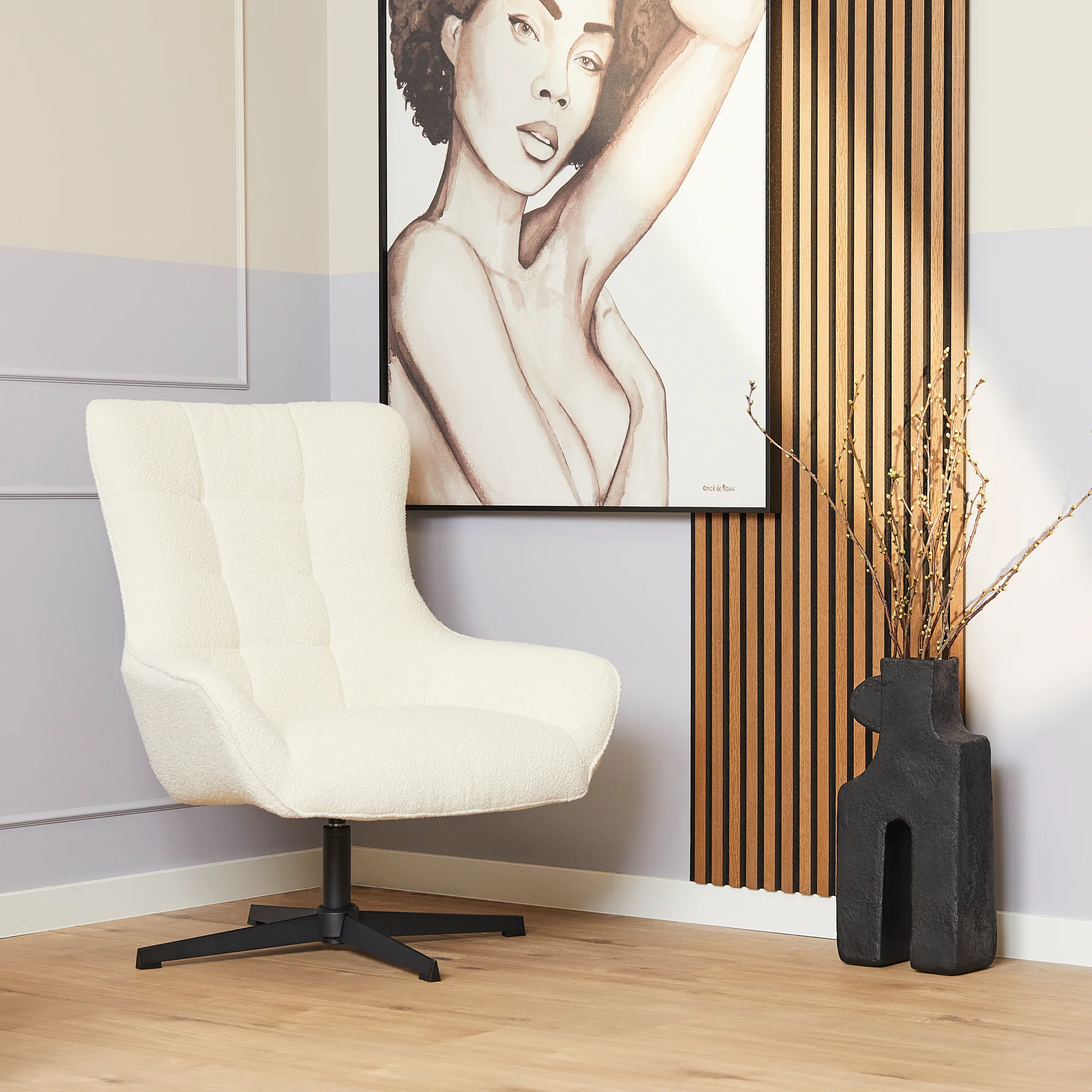 Starfurn fauteuil Nora – wit – 85x81x99cm