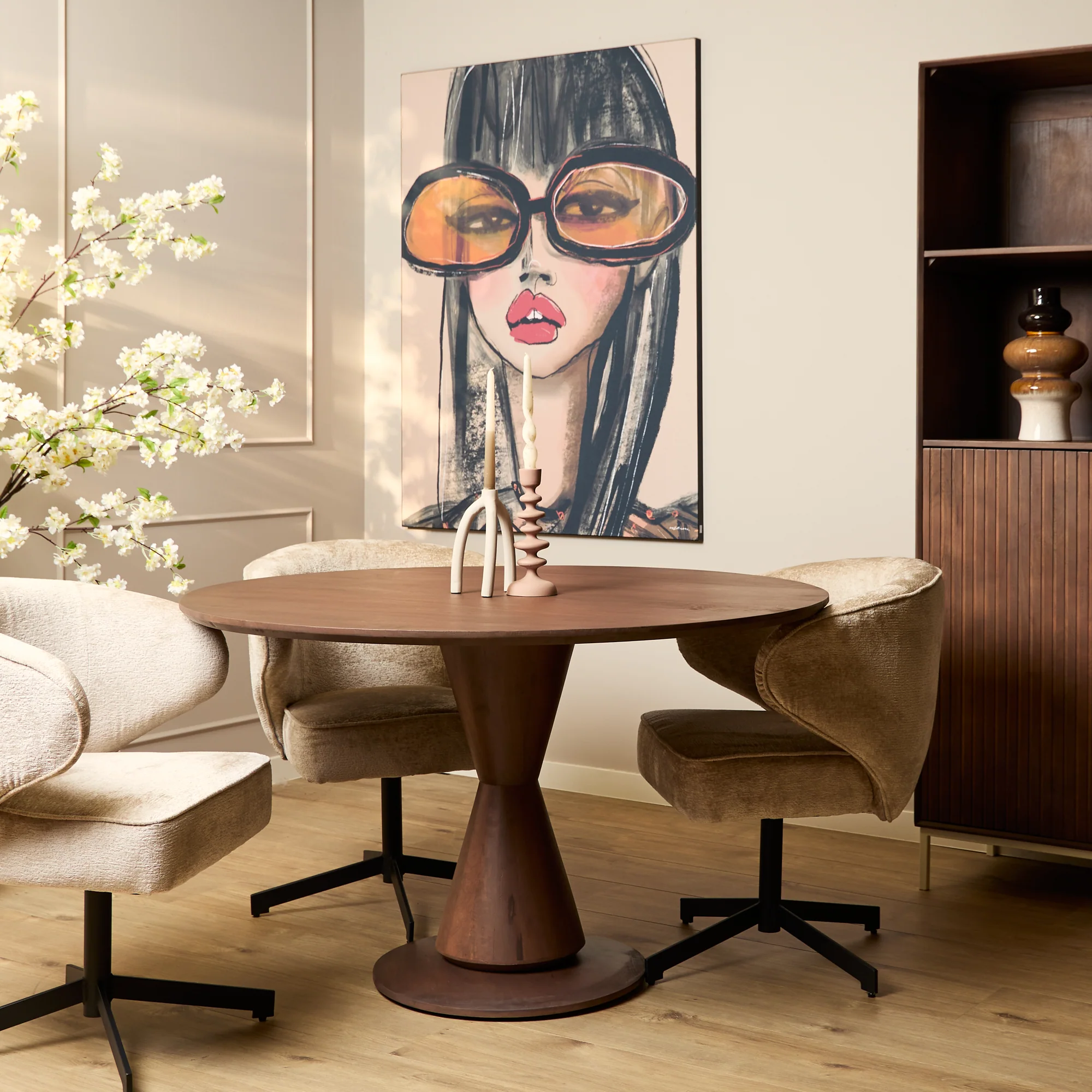 Starfurn eettafel Lima – bruin – 150x150x76cm