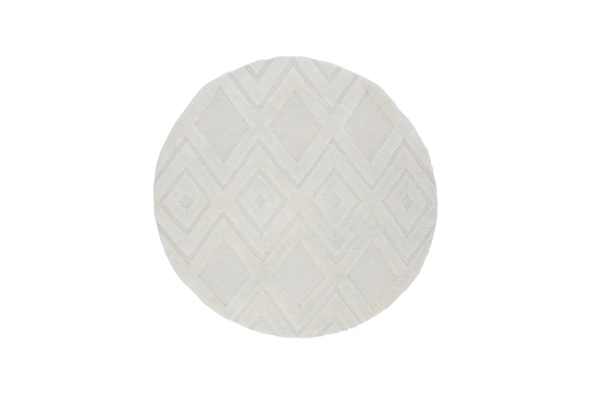 Rebellenclub Vloerkleed Fino – beige – Ø 200 cm
