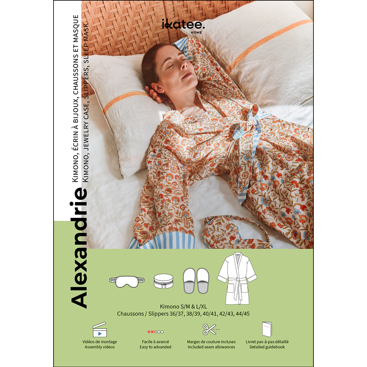 ALEXANDRIE – Kimono and bedroom accessories – Paper Sewing Pattern Ikatee