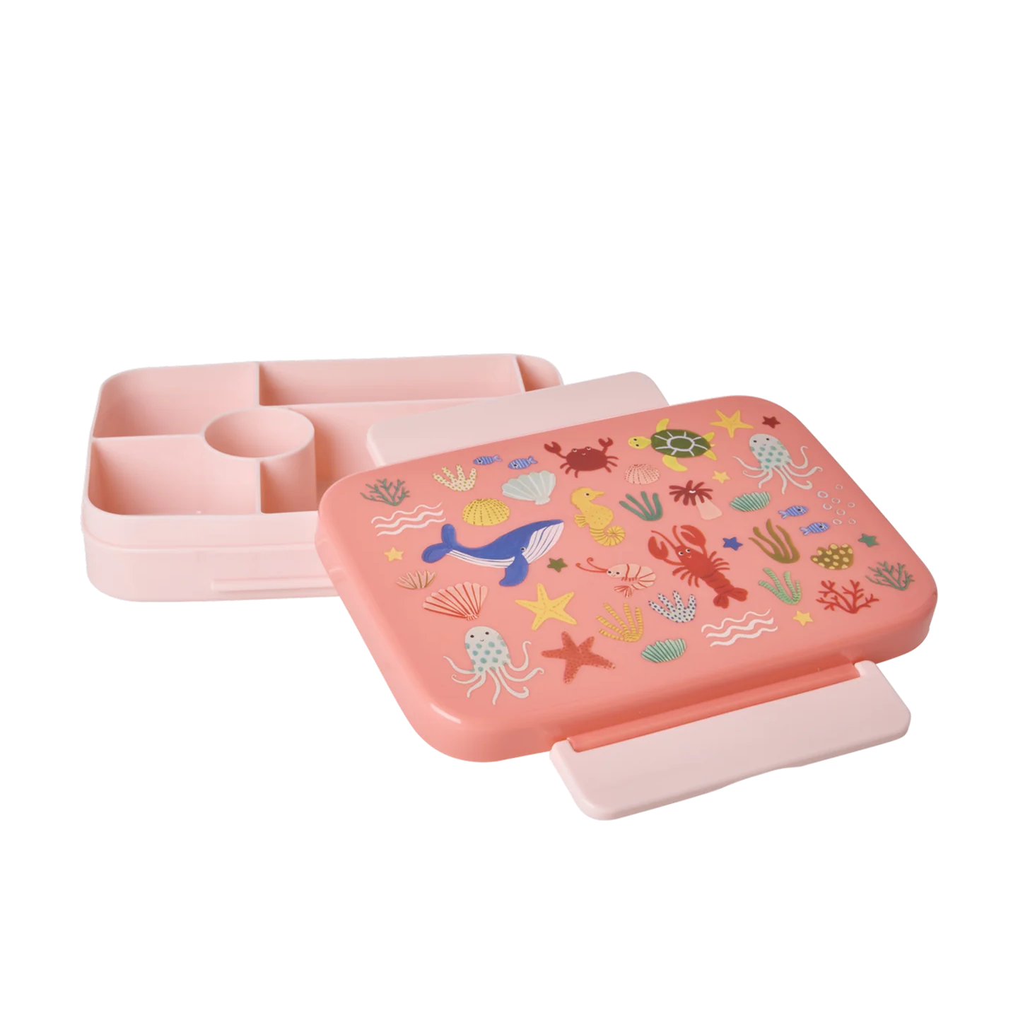 Rice – Plastic Lunch box – 6 vakken – Coral – Ocean Print