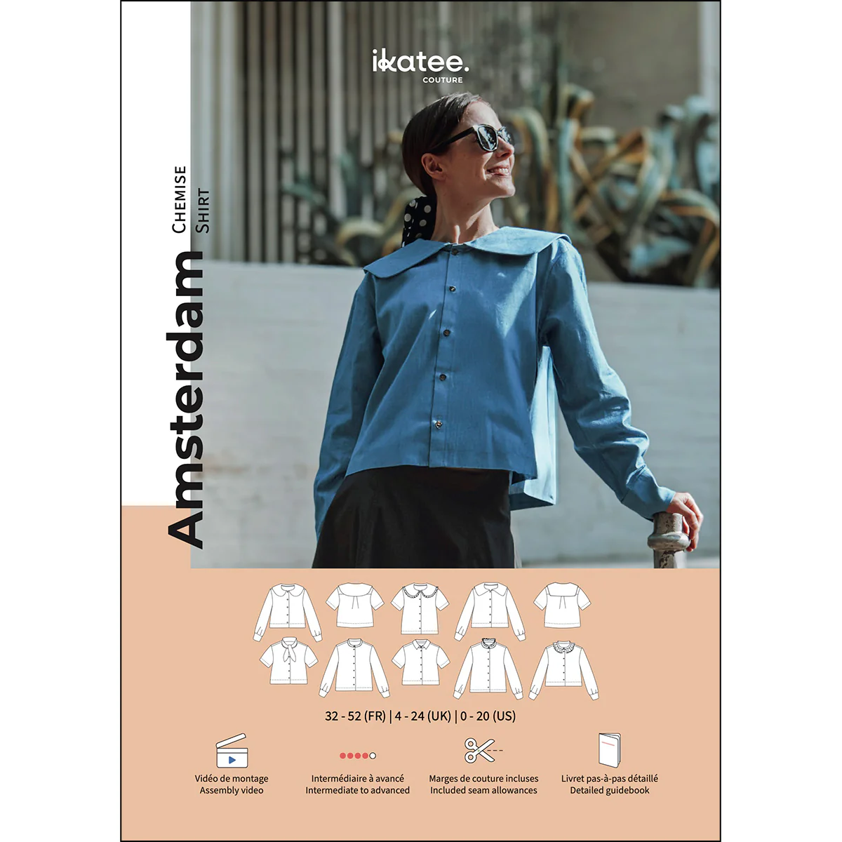 Amsterdam – Shirt women – Paper Sewing Pattern – Ikatee