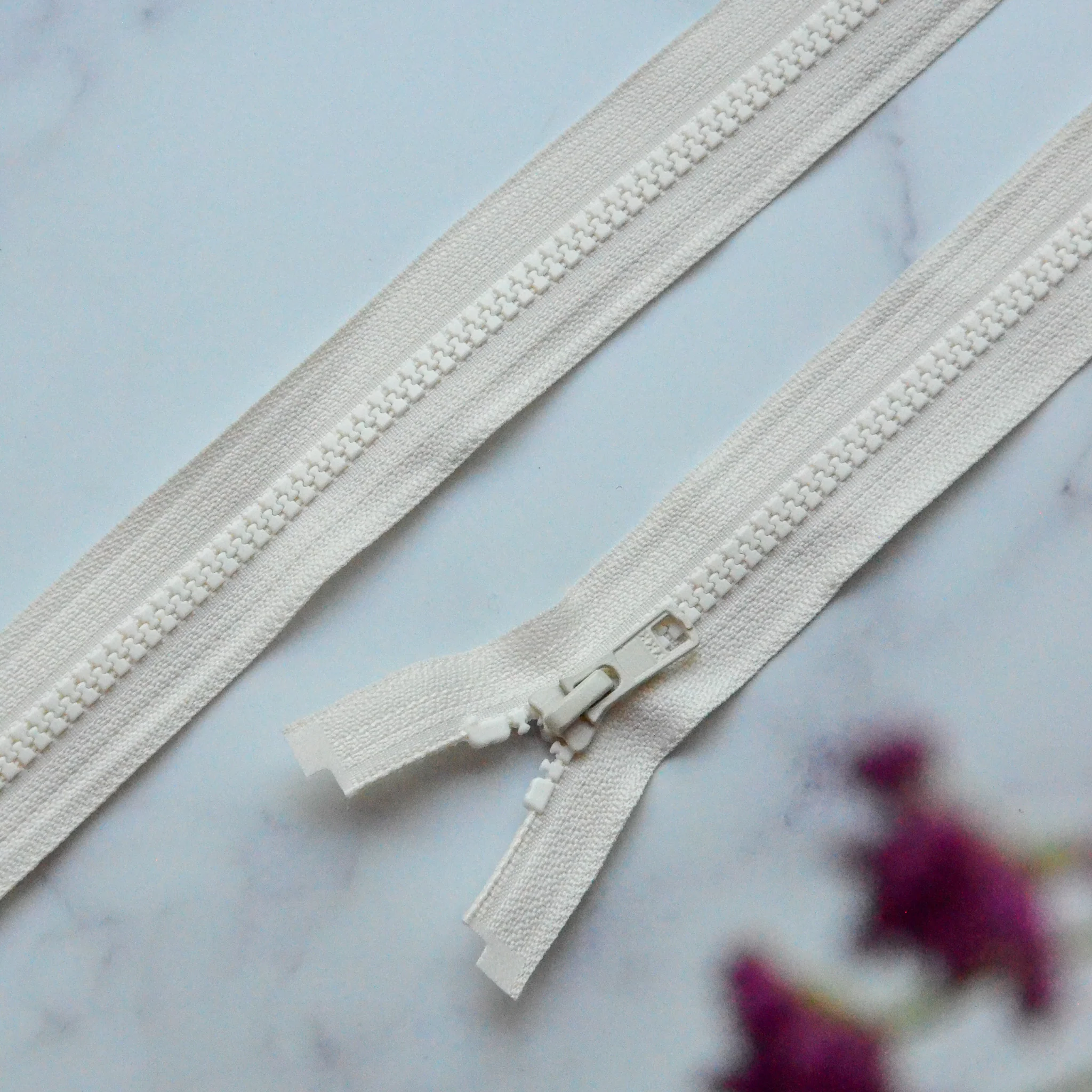 Blokrits Deelbaar YKK 45 cm – Gebroken Wit