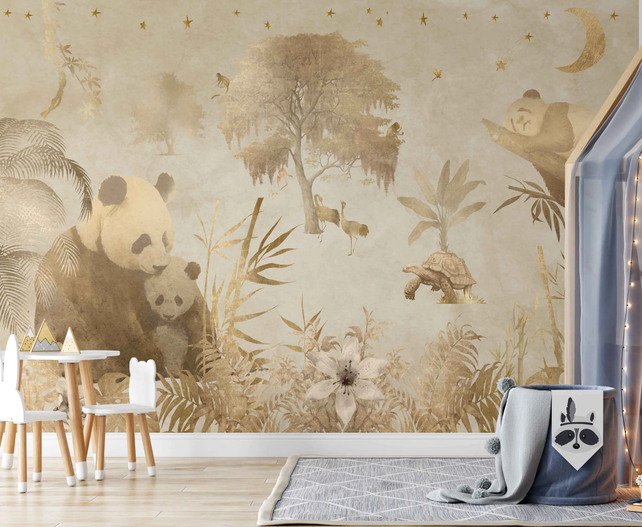 Fleur des Fleurs - Behang - Bamboo Forest Beige Gold - Afbeelding 2