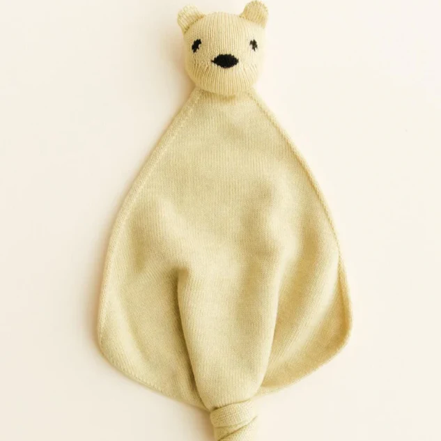 Hvid – Teddy Tokki – Knuffeldoekje – Light Yellow – 100% merinowol