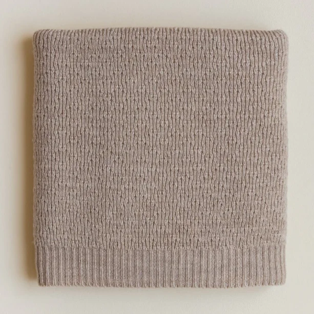Hvid – Deken – Merino wol – Dora – Sand