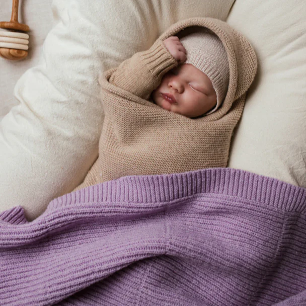 Hvid – Deken – Merino wol – Gaston – Lavendel