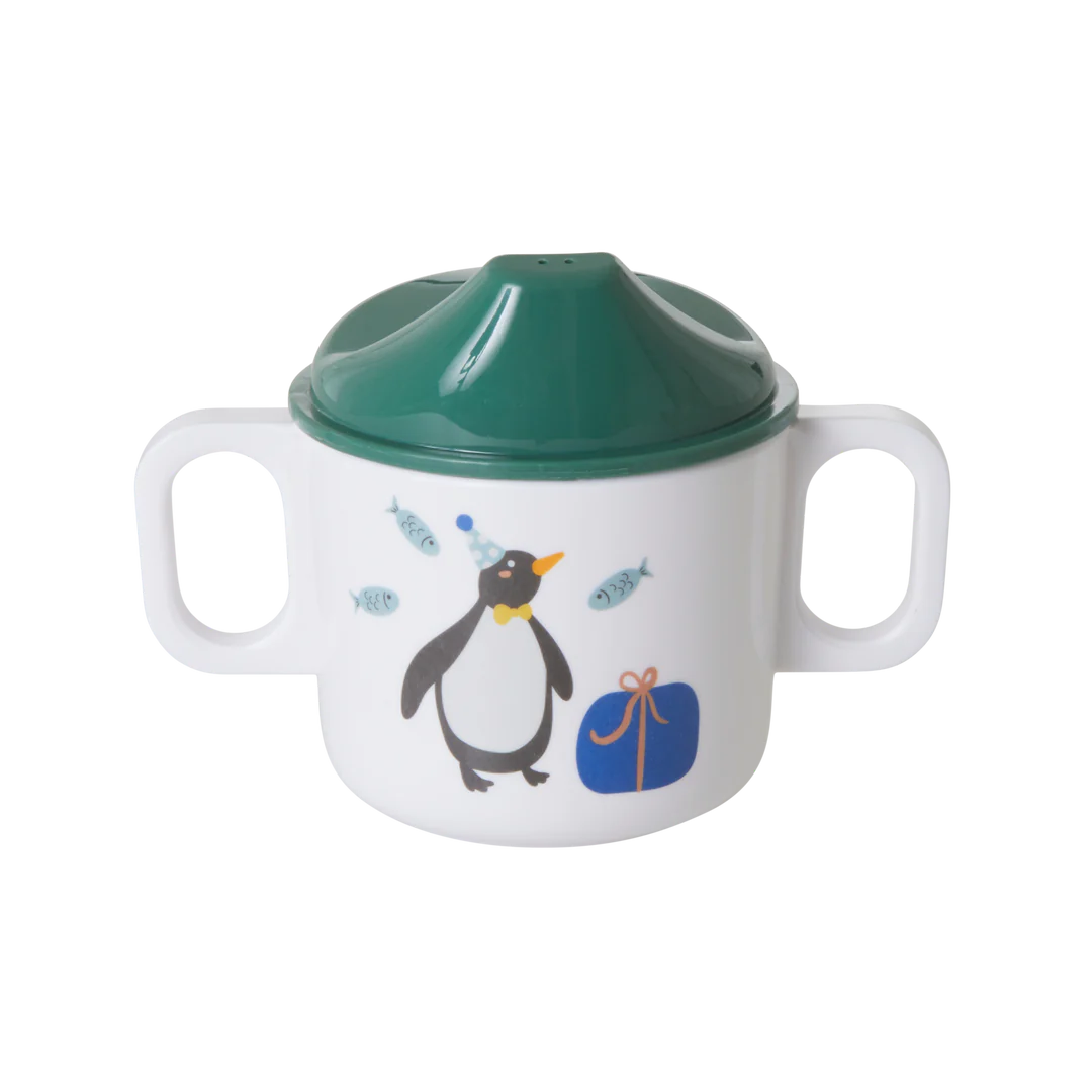 Rice – Melamine kinderbeker met 2 oren – Animal Party Print – Green