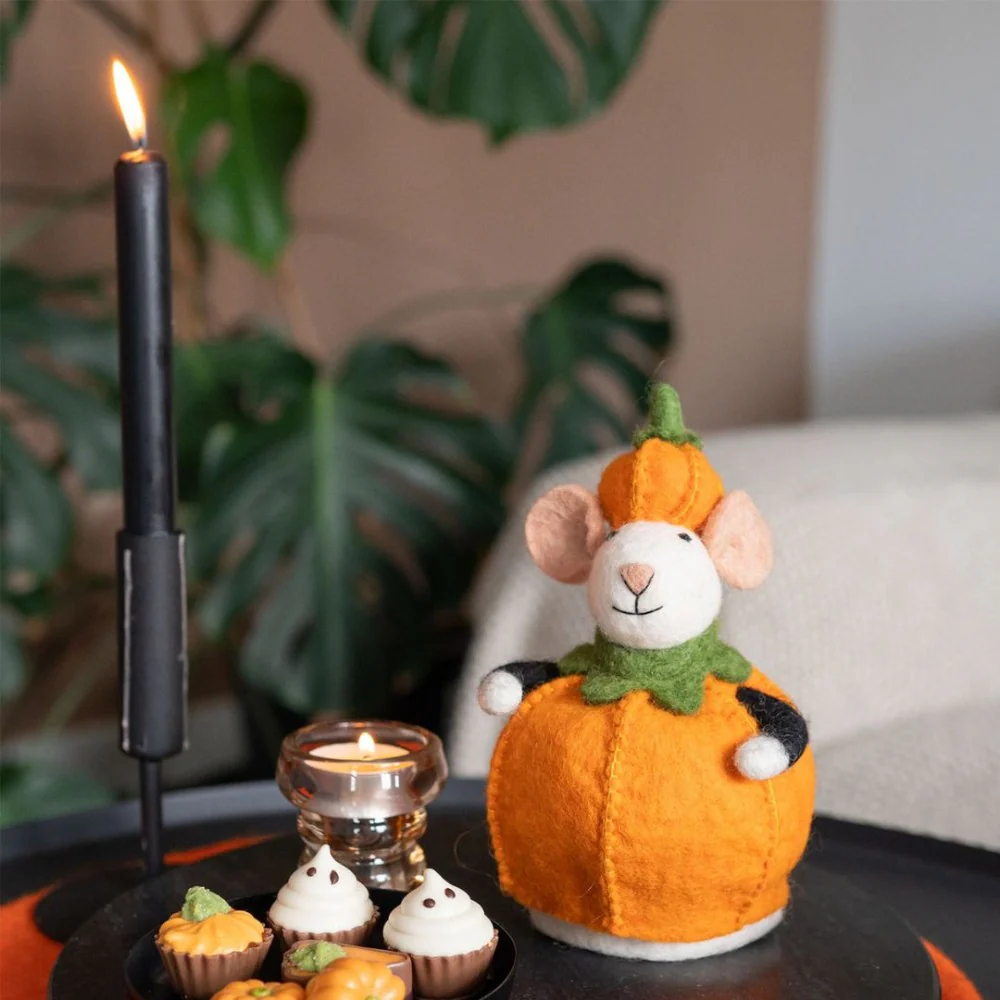 Sjaal met verhaal – Muis – Handpop – Pompoen