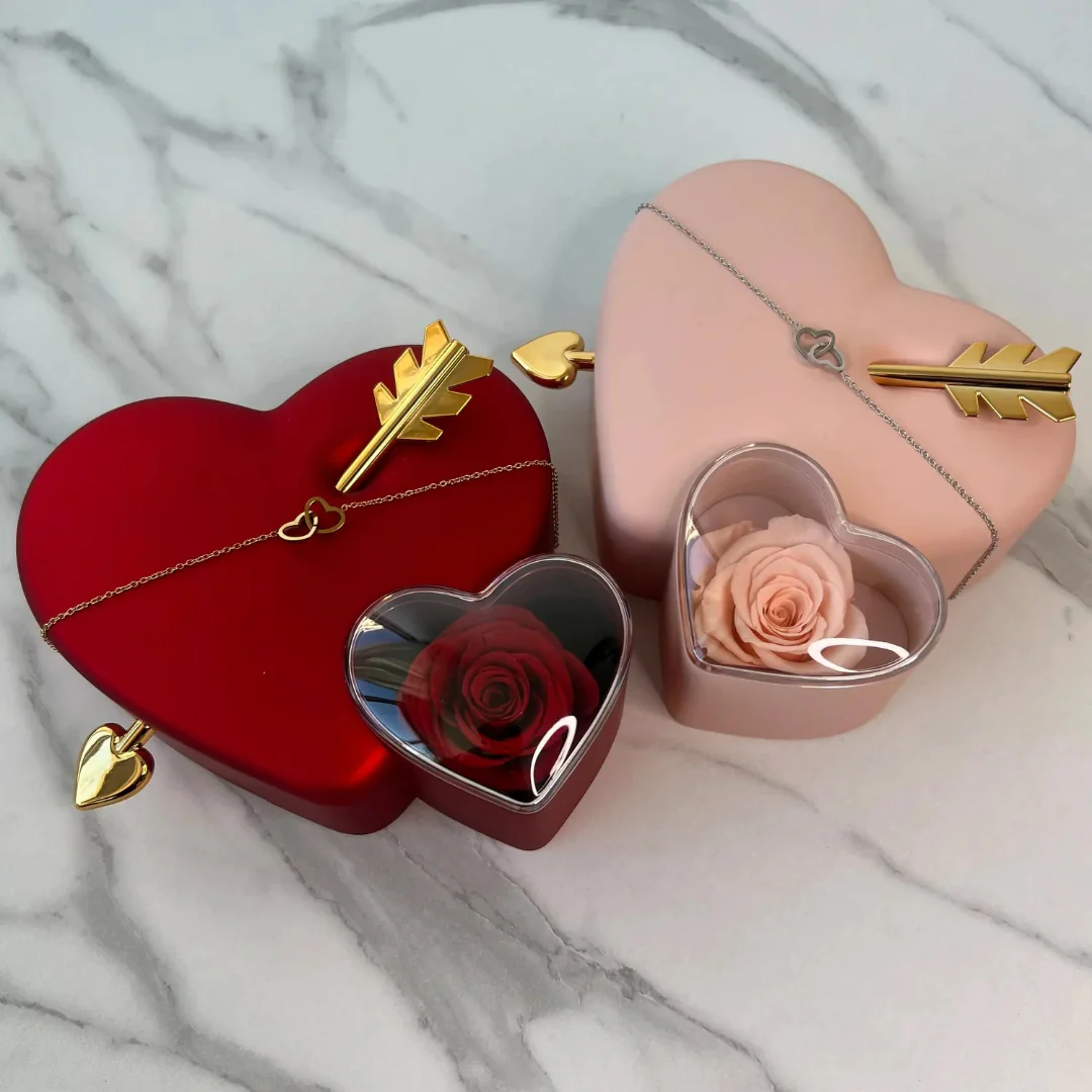 HeartGlow | Roos & Gegraveerde Ketting