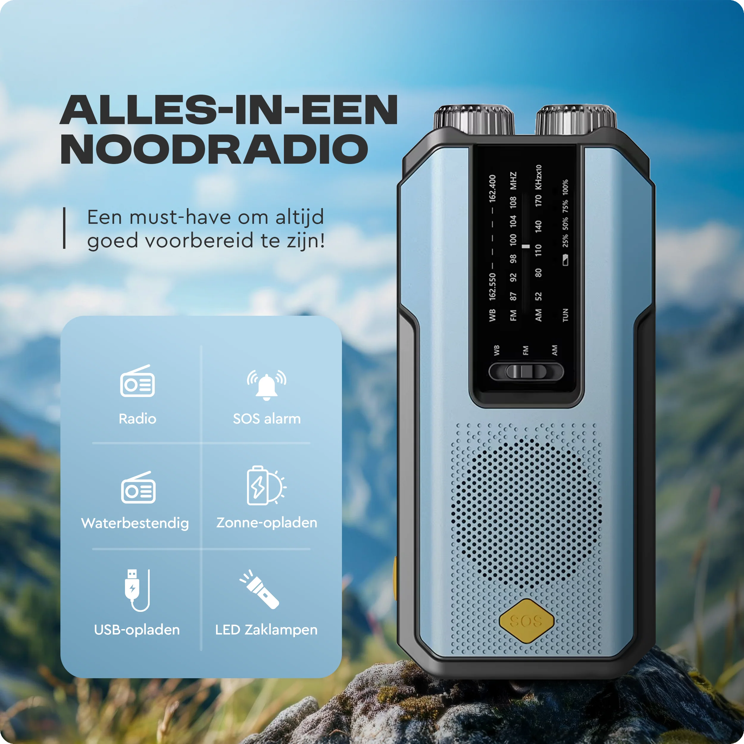 SafeVault | Alles-in-één Noodradio met Powerbank