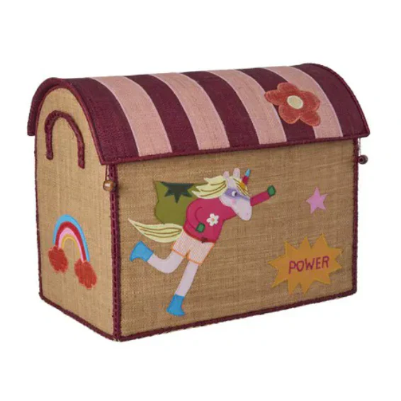 Rice – Opbergmand – Raffia – Hero Theme – Pink – Medium