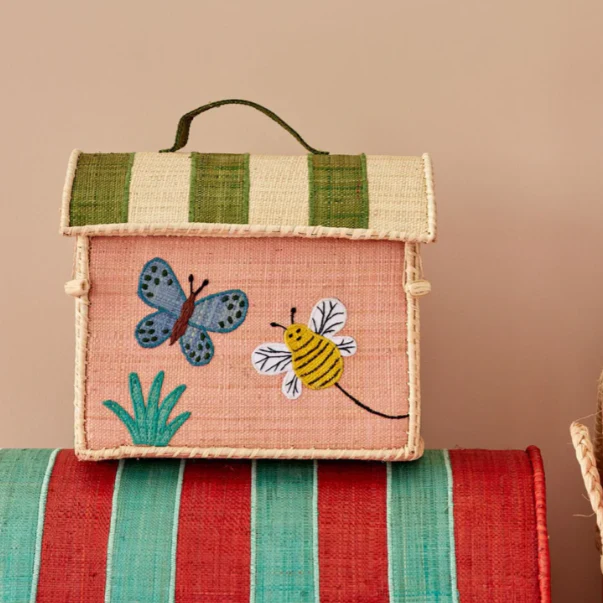 Rice – Opbergmand – Soft Pink – Vlinder – Extra Small