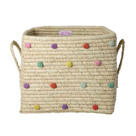 Rice – Opbergmand – Raffia – Dots in Glory Days Colors
