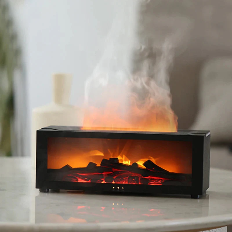 FlameMist | 2-in-1 Diffuser & Sfeerlamp met Houtlook en Vlameffect