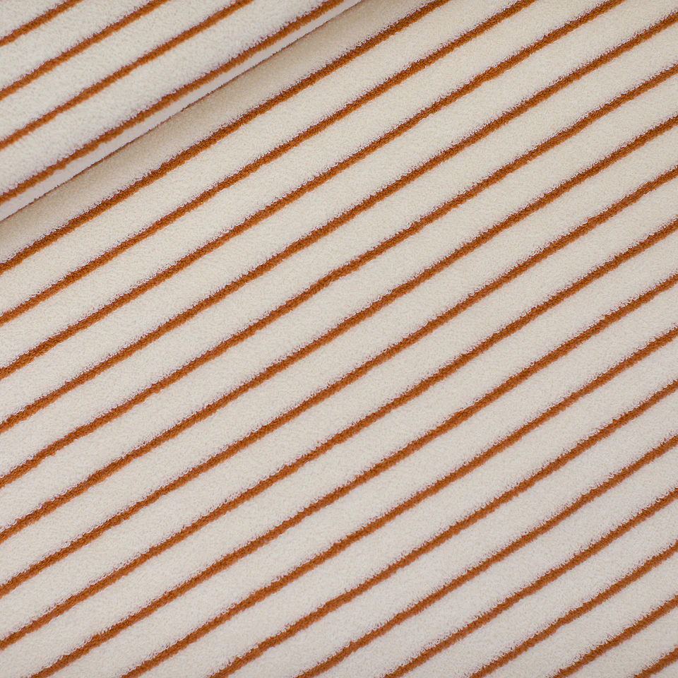 Badstof rekbaar Horizontals – Papyrus Crème – See You at Six