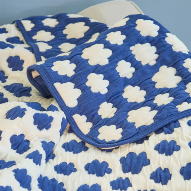 Rice – Baby Deken – Wolkjes – Blauw
