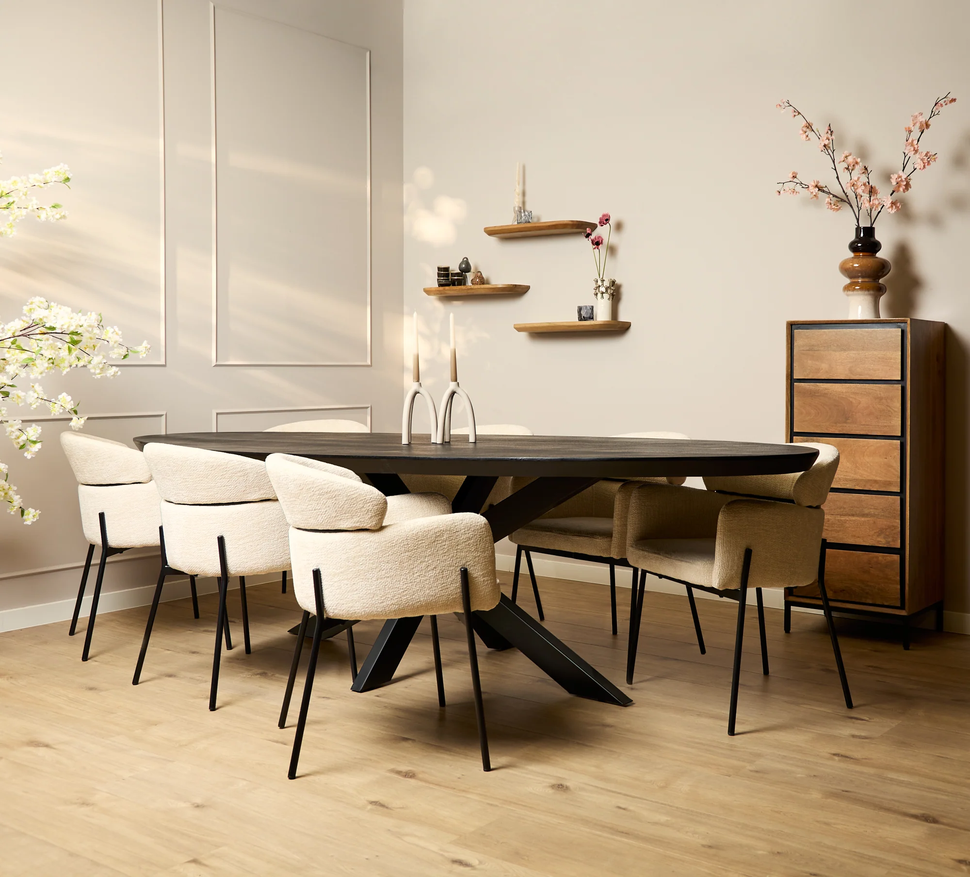 Starfurn eettafel Brandy – zwart – 110x240x76cm