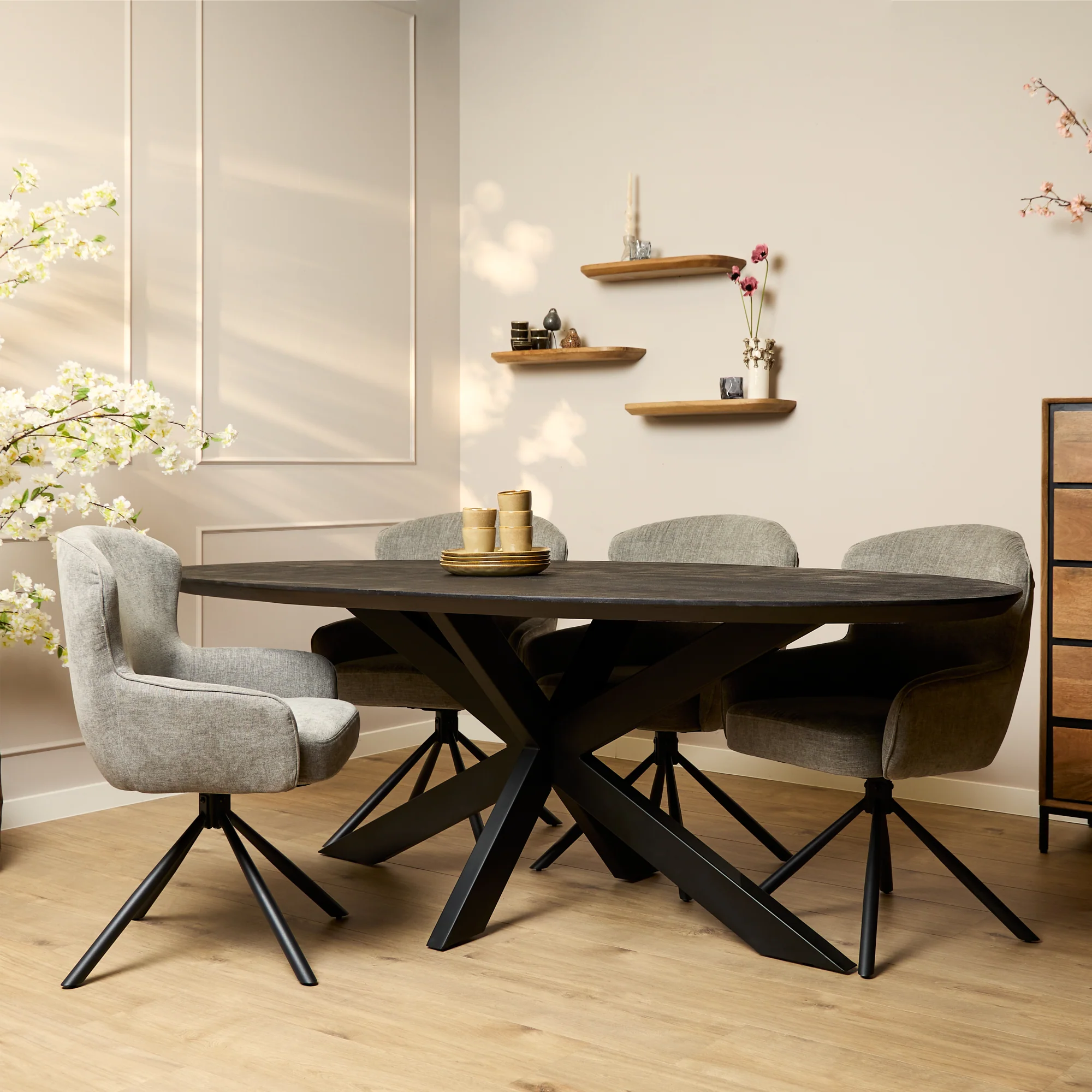 Starfurn eettafel Brandy – zwart – 100x210x76cm