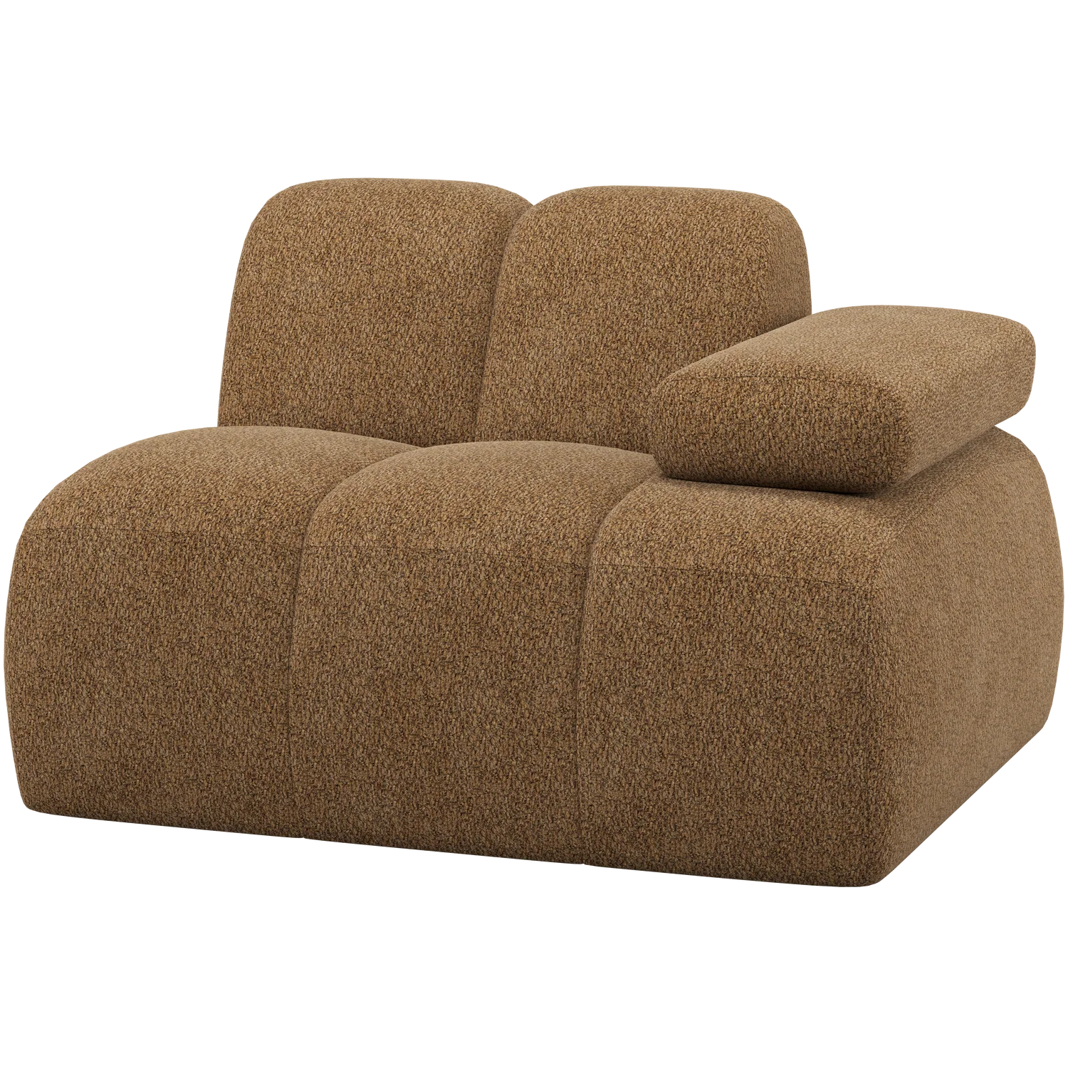 WOOOD 1-zits element bank arm rechts Mojo – Wollig – Honinggeel – 74×1