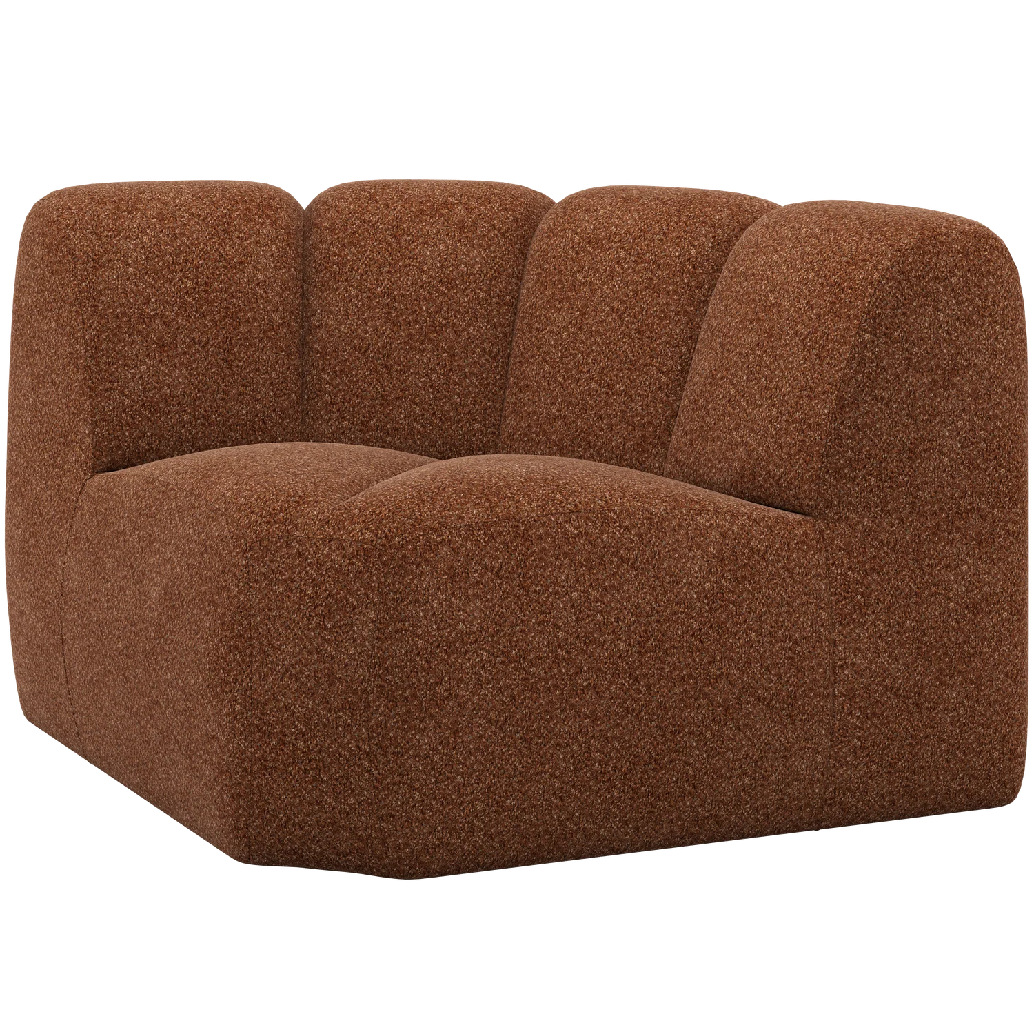 WOOOD bank hoekelement Mojo – Wollig – Roestbruin – 74x110x110