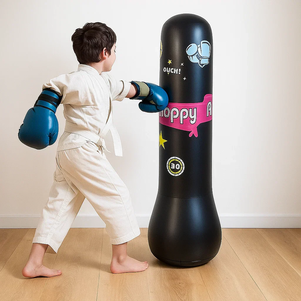 BopBag – Leuk & Actief – Opblaasbare Bokszak met handschoenen