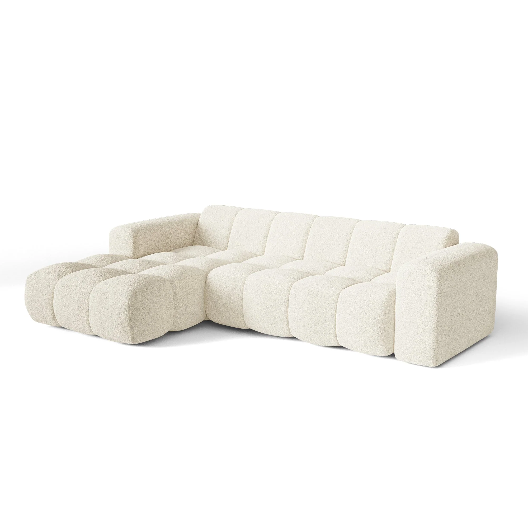 Premium Interiors – Hoekbank links BLOOM – krul crème 290cm