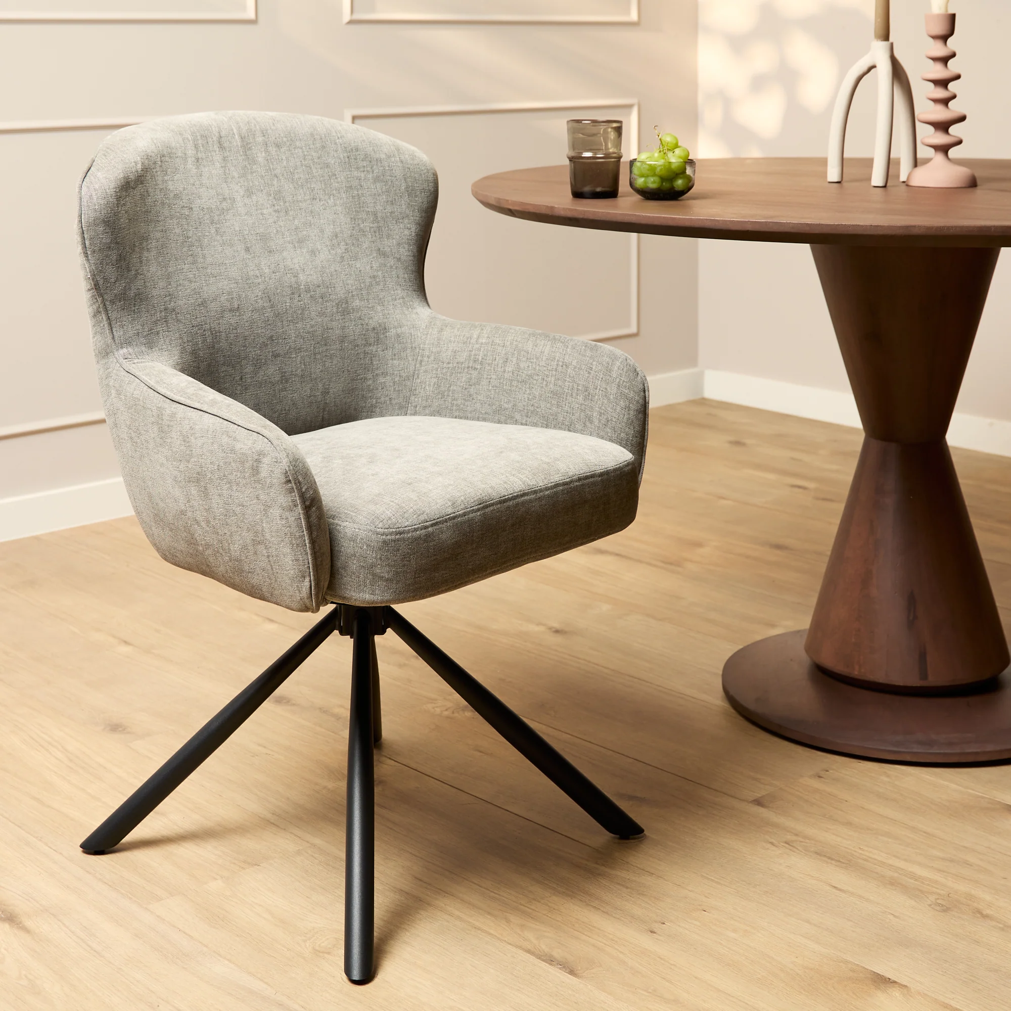 Starfurn eetkamerstoel Hanna – grijs – 65x62x89cm