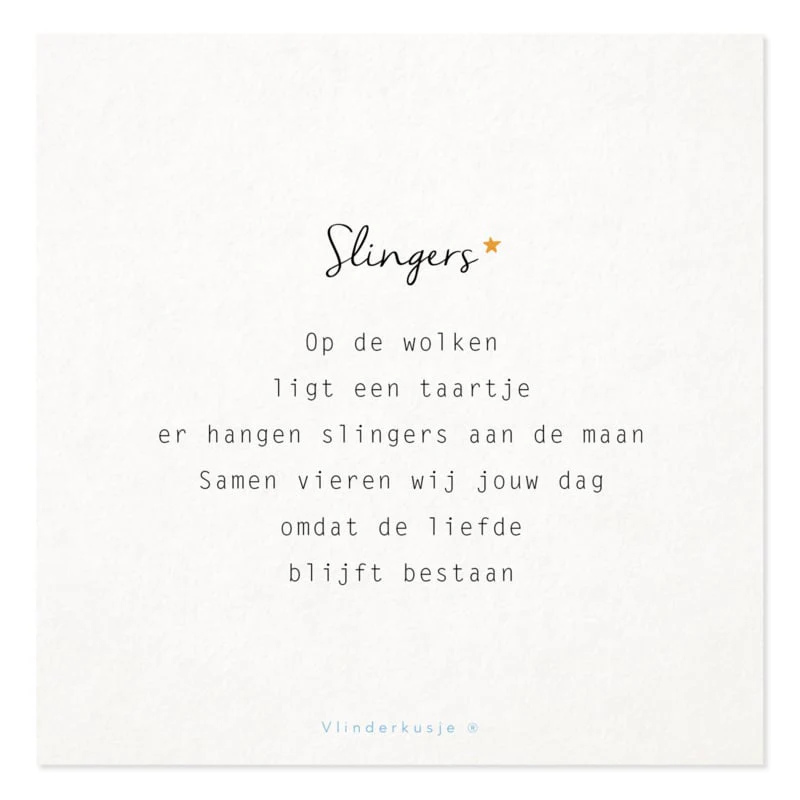 Vlinderkusje – Ansichtkaart – Slingers