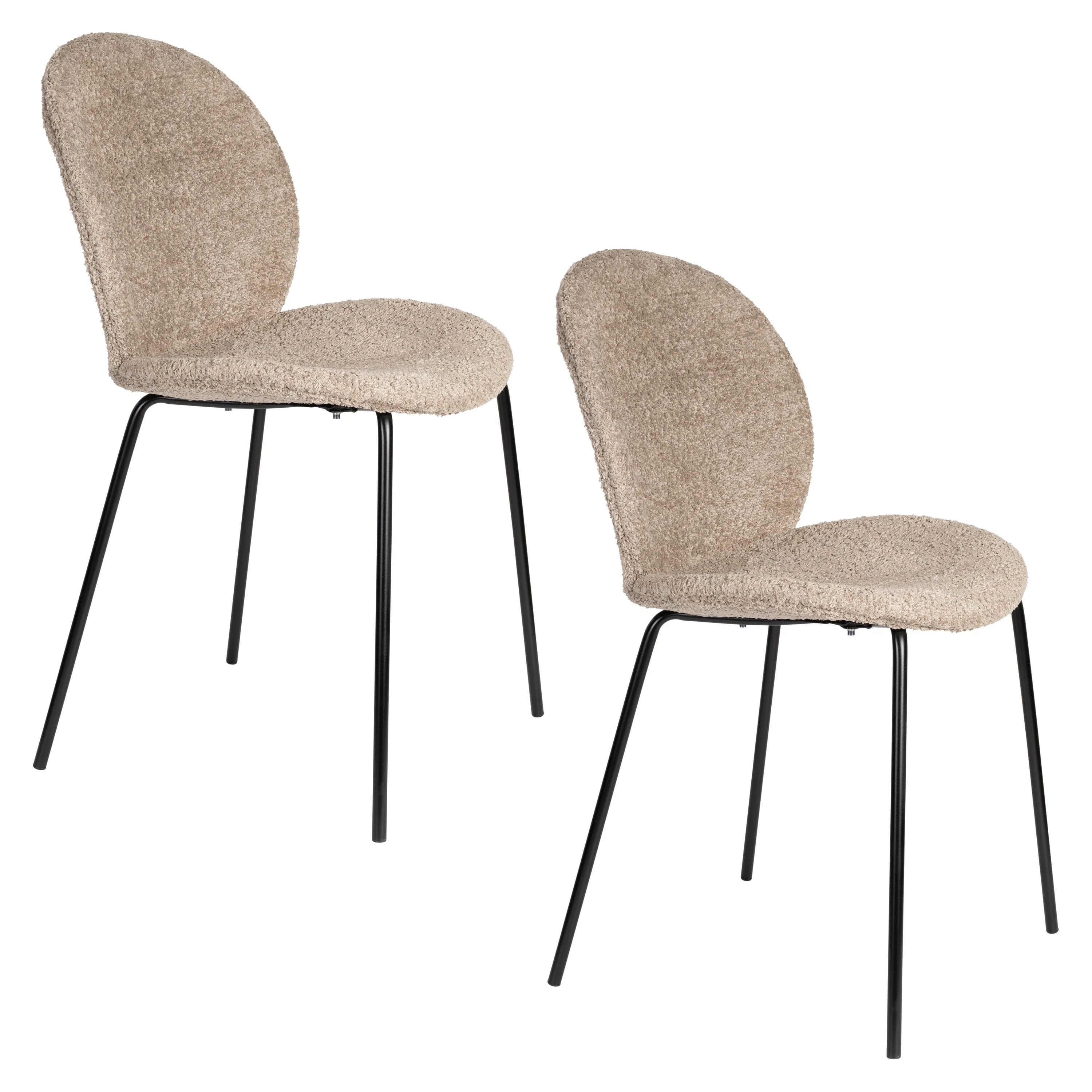 Zuiver Bonnet Eetkamerstoelen Beige – Set van 2