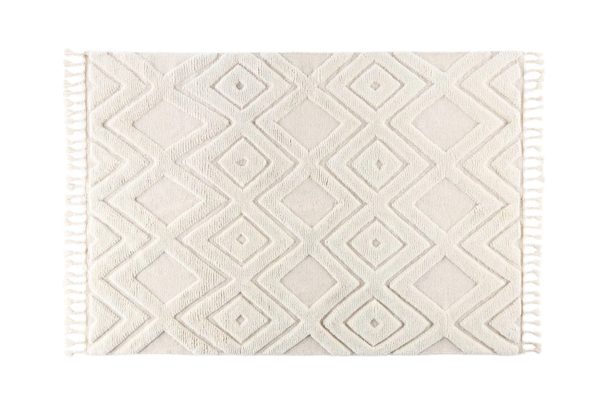 Rebellenclub Vloerkleed Fino – beige – 300 x 200 cm