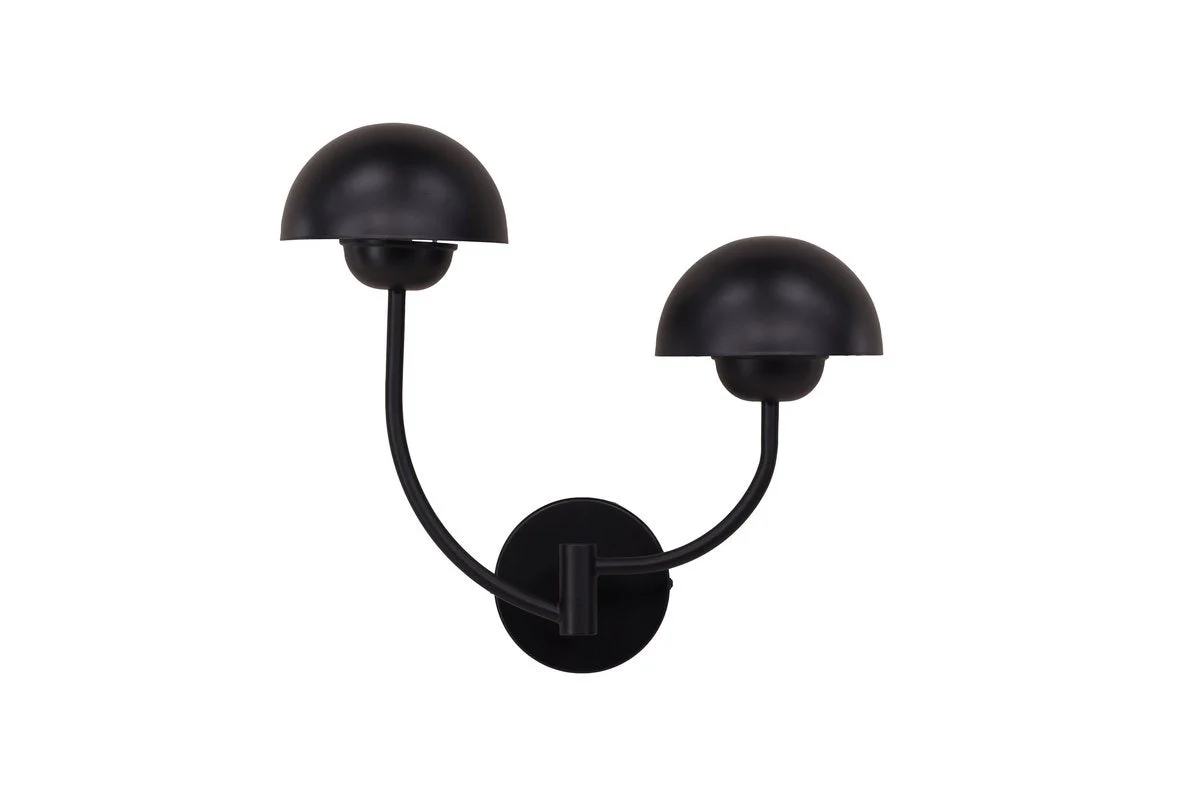 Rebellenclub Wandlamp Sikfors – zwart – Ø 15 cm