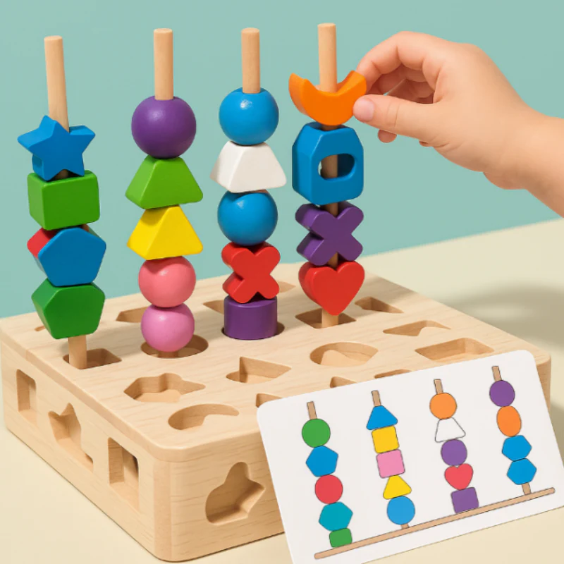 Woods™ – Stimuleer Creativiteit & Verbeter Vaardigheden – Kleurrijke Montessori Puzzelset