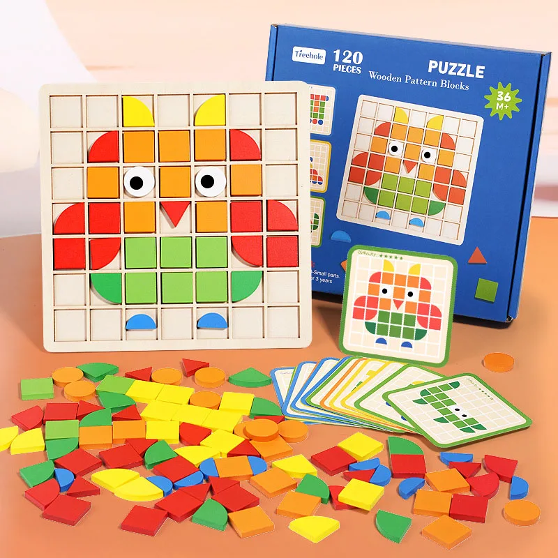 Woods™ - Educatief Entertainment - Houten patronen puzzel - Afbeelding 2