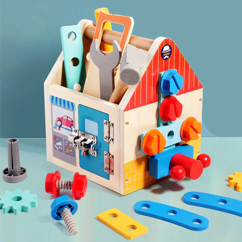 Busy Box™ – Ontdek & Leer – Houten Activiteitenkist