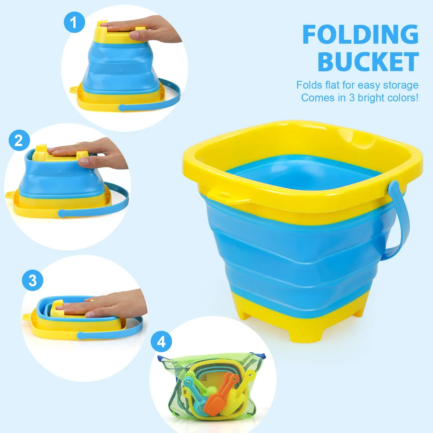 Foldable Bucket™ - Vouwbaar Vakantieplezier - Opvouwbare emmer - Afbeelding 2
