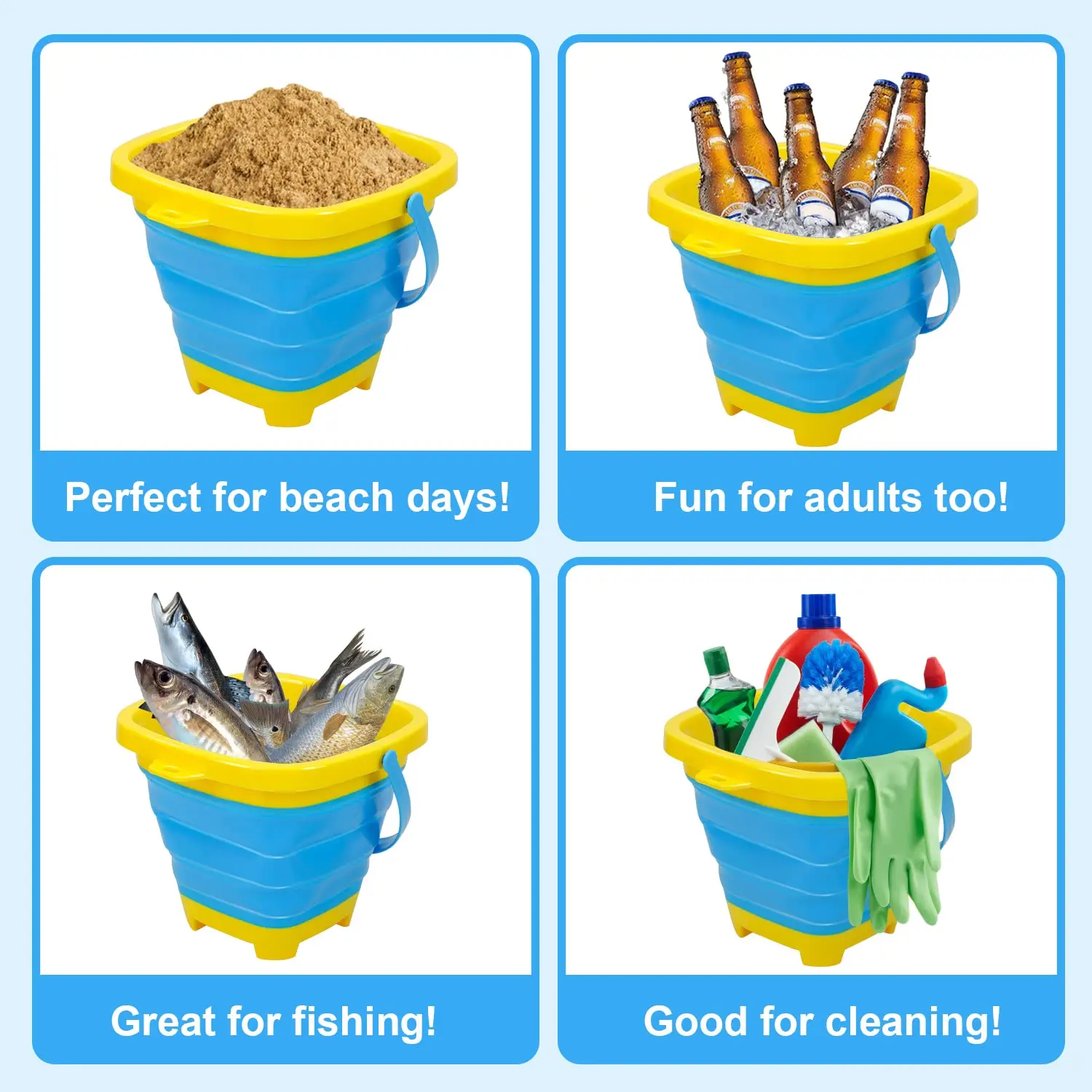 Foldable Bucket™ - Vouwbaar Vakantieplezier - Opvouwbare emmer - Afbeelding 3